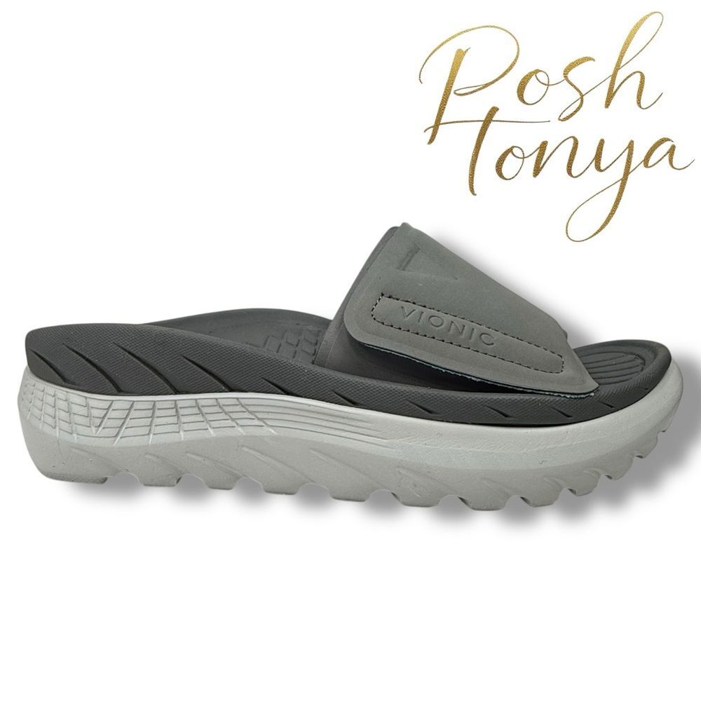 Vionic Rejuvenate Gray Recovery Comfort Sandals Size 5 Coastal